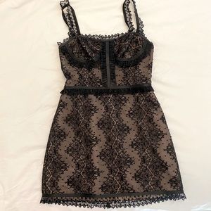 ALEXIS BLACK LACE MINI DRESS